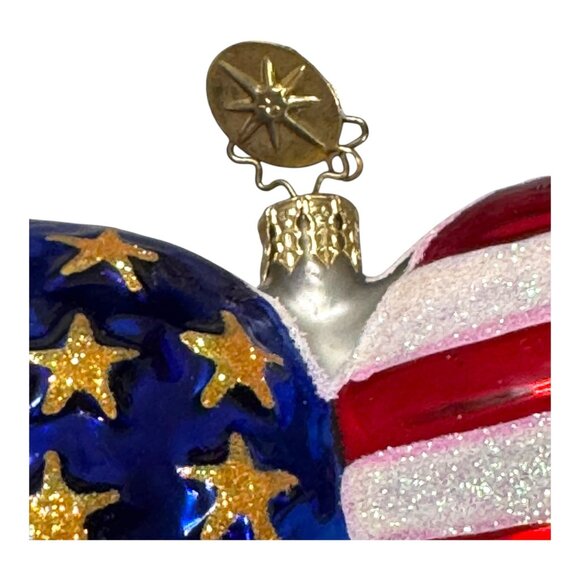 Christopher Radko Brave Heart 2001 American Red Cross Ornament 5” USA Flag 9/11 - Picture 4 of 7